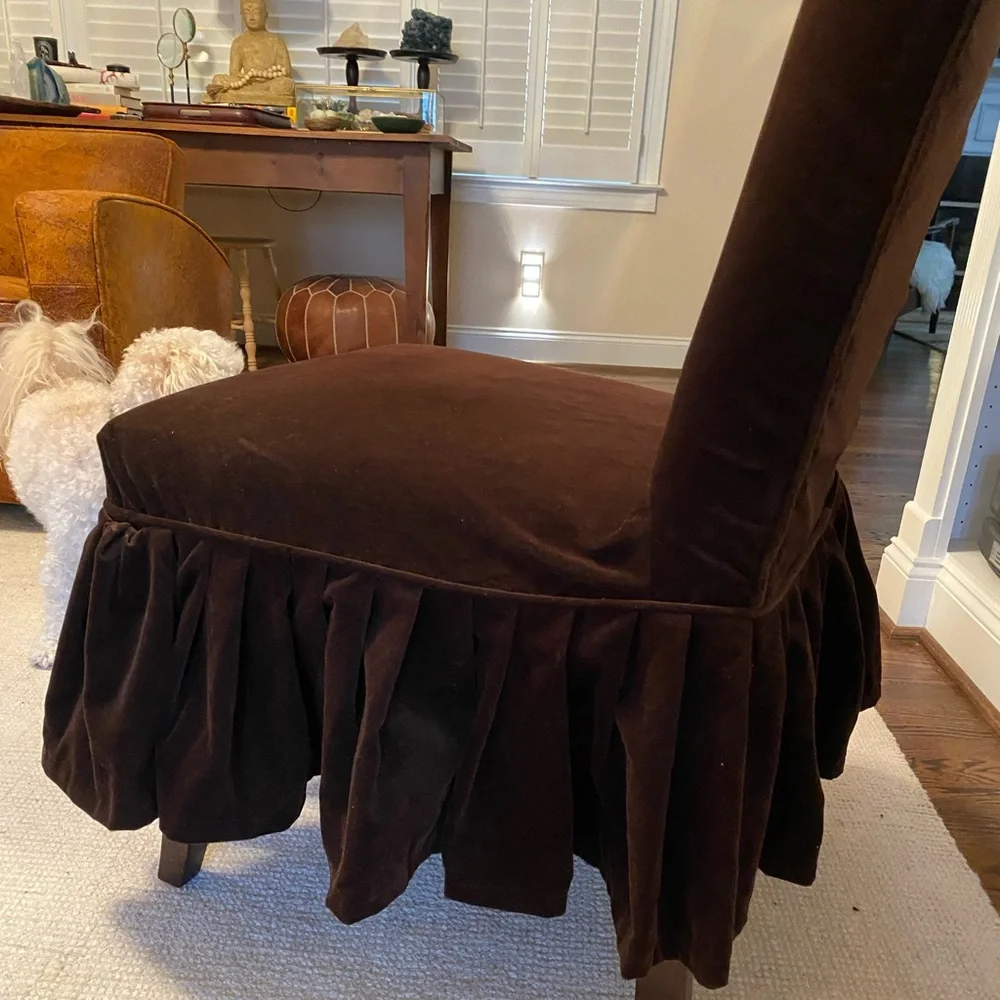 Brown Velvet Chair Cover - Picture 6 of 16
